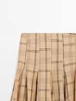 Check print godet midi skirt - STUDIO