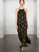Robe longue imprimée ramie