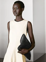 Flounce dress with contrast trims