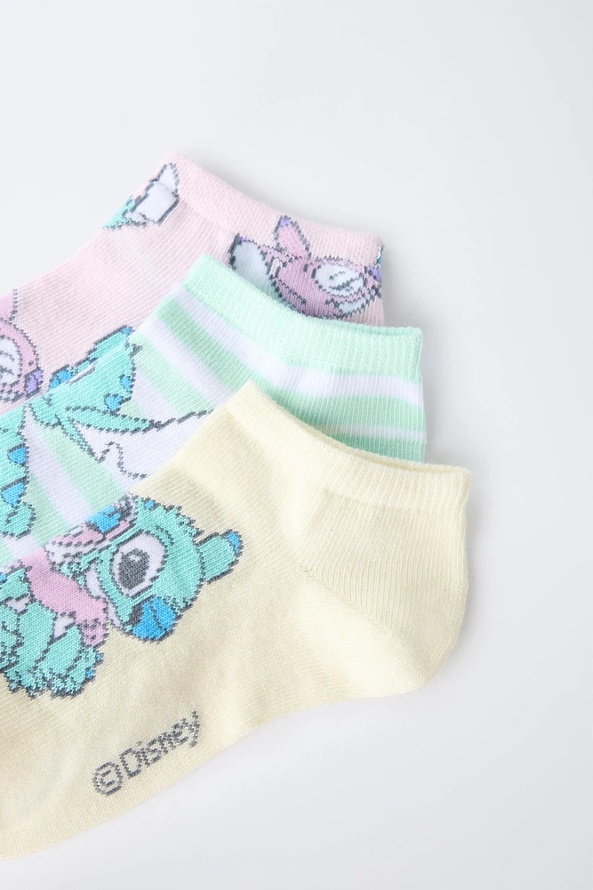 LOT DE TROIS PAIRES SOCQUETTES LILO & STITCH © DISNEY