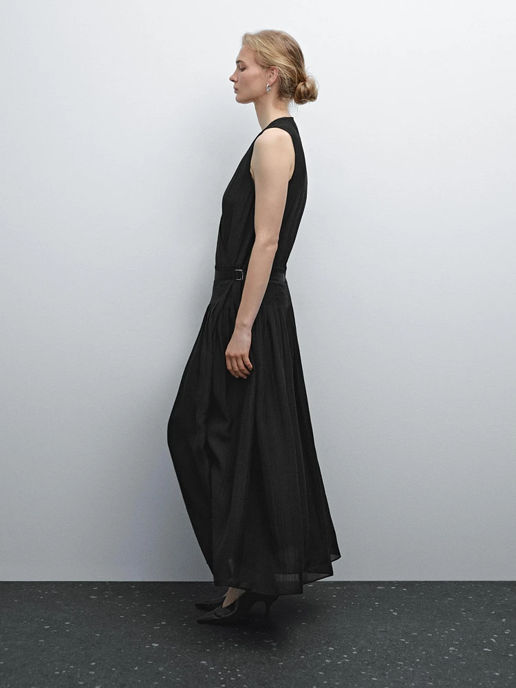 Pleated midi dress