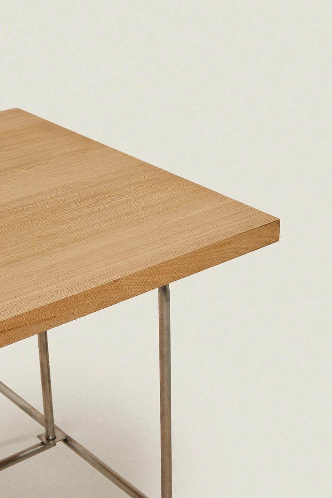 WOOD AND METAL OFFICE DESK