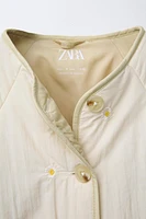 EMBROIDERED DAISY QUILTED JACKET