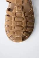 LEATHER CAGE SANDALS