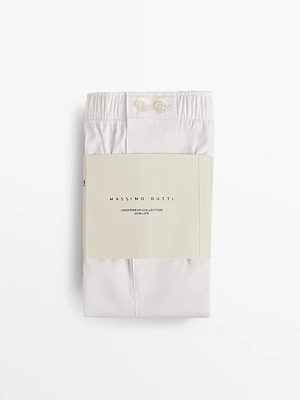 White poplin boxers