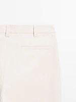 100% cotton straight-leg trousers