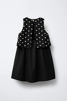 DOUBLE LAYER EMBROIDERED HEART DRESS