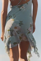 ROBE COURTE EN TULLE IMPRIMÉ FLEURS