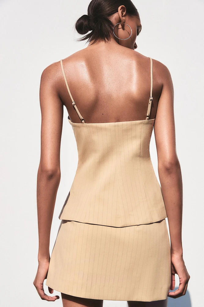 PLEATED STRIPE TOP