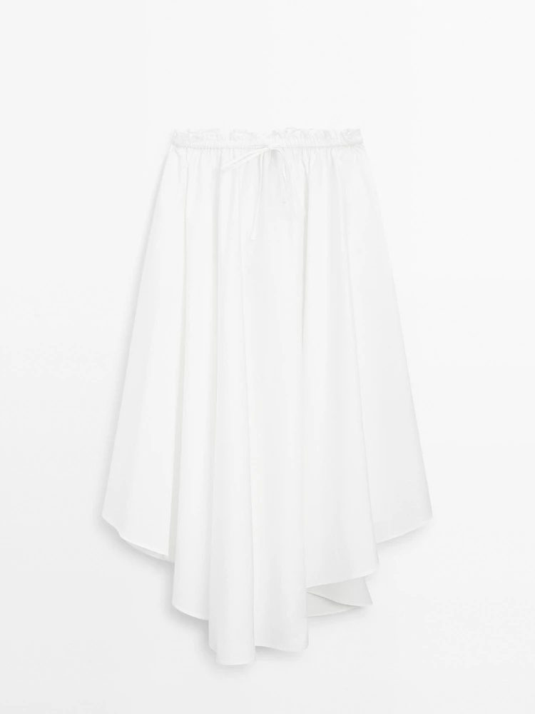 Jupe midi asymétrique fluide