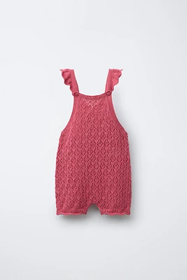 KNIT LACE OVERALL SHORTS