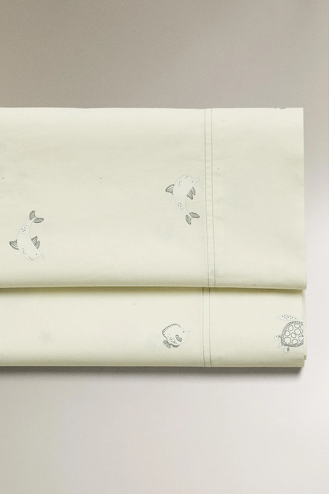 CHILDREN’S SEA PRINT FLAT SHEET