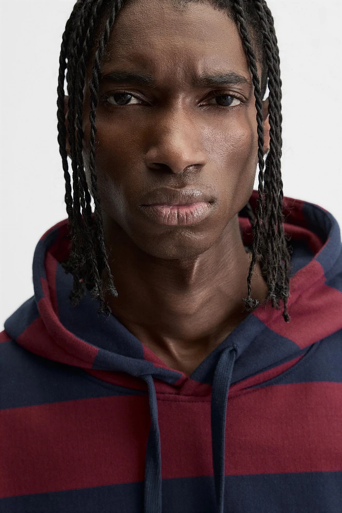 STRIPED HOODED SWEATSHIRT