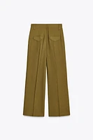 LINEN BLEND PLEATED PANTS ZW COLLECTION