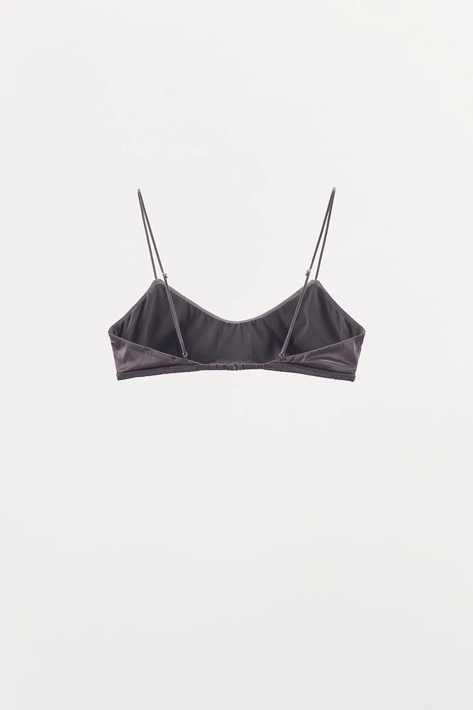 SATIN RIBBED BRALETTE