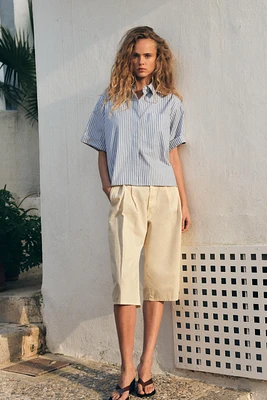 CHEMISE EN POPELINE À RAYURES