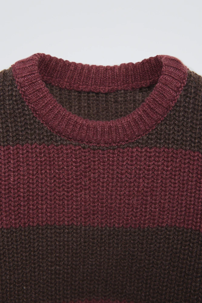 PULL EN MAILLE À RAYURES