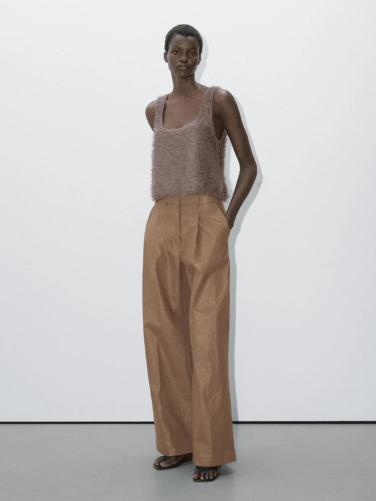 Bouclé knit top with thread detail - Studio