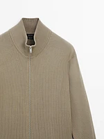 Cardigan maille fermeture Éclair coton