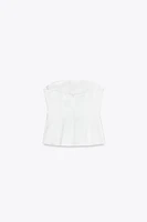 STRAPLESS SATIN EFFECT TOP