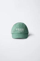 EMBROIDERED TEXT CAP