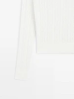 Pull en maille de coton mélangé à col polo