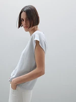 T-shirt léger bord-côte 100 % lin