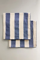 SET OF STRIPED DYED THREAD NAPKINS