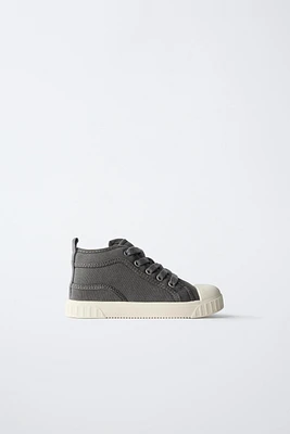 COTTON HIGH-TOP SNEAKERS