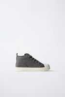 COTTON HIGH-TOP SNEAKERS
