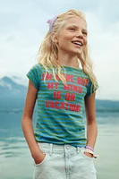 STRIPED T-SHIRT WITH TEXT