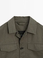 Cotton and linen jacket with pockets