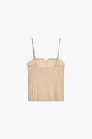 PLEATED STRIPE TOP