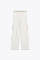 WIDE LEG PIPED PANTS