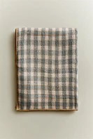 CHECK WAFFLE-KNIT BLANKET
