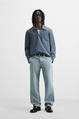 WASHED CARPENTER POCKET PANTS