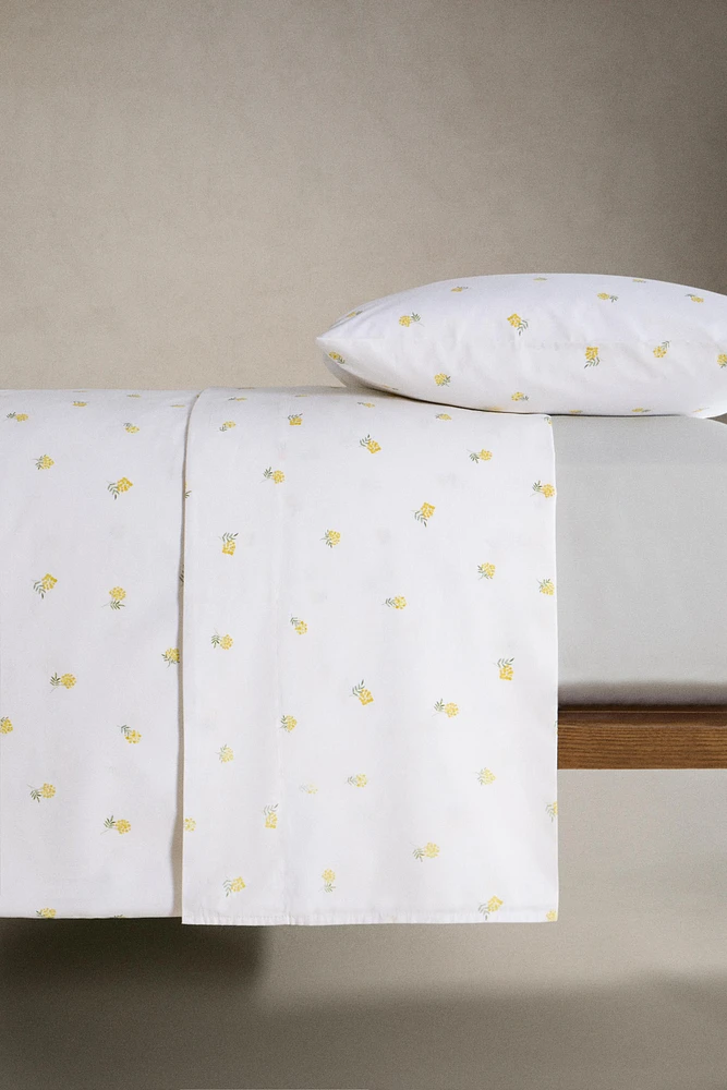 MIMOSA PRINT COTTON FLAT SHEET
