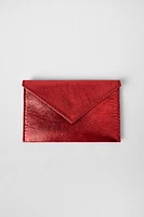 METALLIC EFFECT DOUBLE LEATHER WALLET KATE MOSS X ZARA