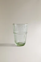 VERRE EN VERRE RECYCLABLE COLORÉ RAYURES