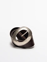 Ceinture en cuir nappa avec boucle ovale