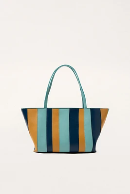 SAC SHOPPER EN CUIR À RAYURES ÉDITION LIMITÉE