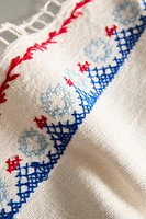 SET OF COTTON AND LINEN NAPKINS WITH CROSS STITCH EMBROIDERY (SET OF 2)