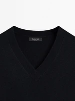 Veste sans manches en maille à col V