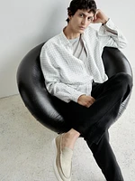 Split leather loafers