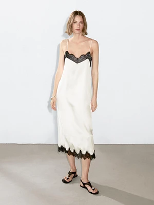 Robe midi nuisette contrastante