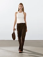Pantalon en cuir finition daim
