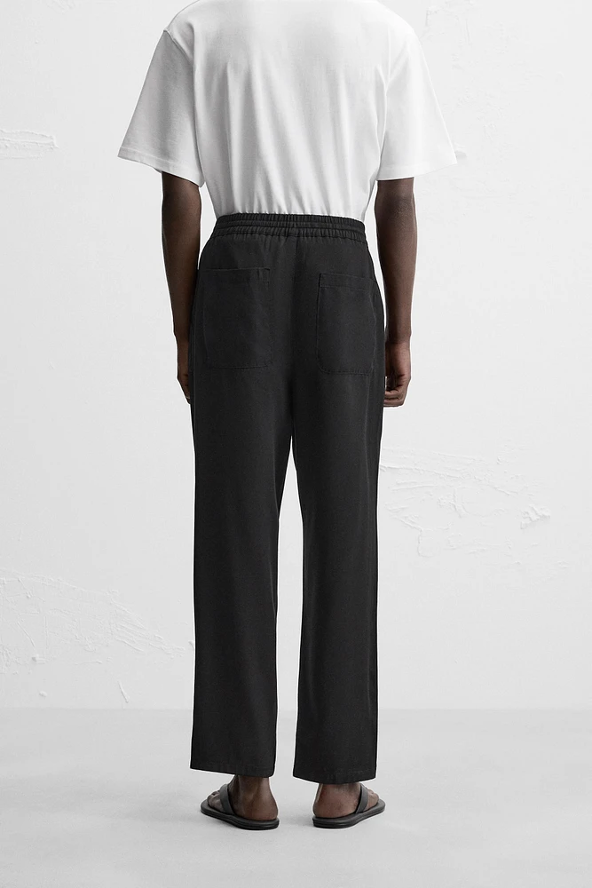 REGULAR FIT LYOCELL - VISCOSE PANTS