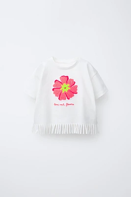 EMBROIDERED FRINGE T-SHIRT