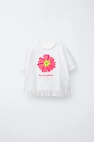 EMBROIDERED FRINGE T-SHIRT