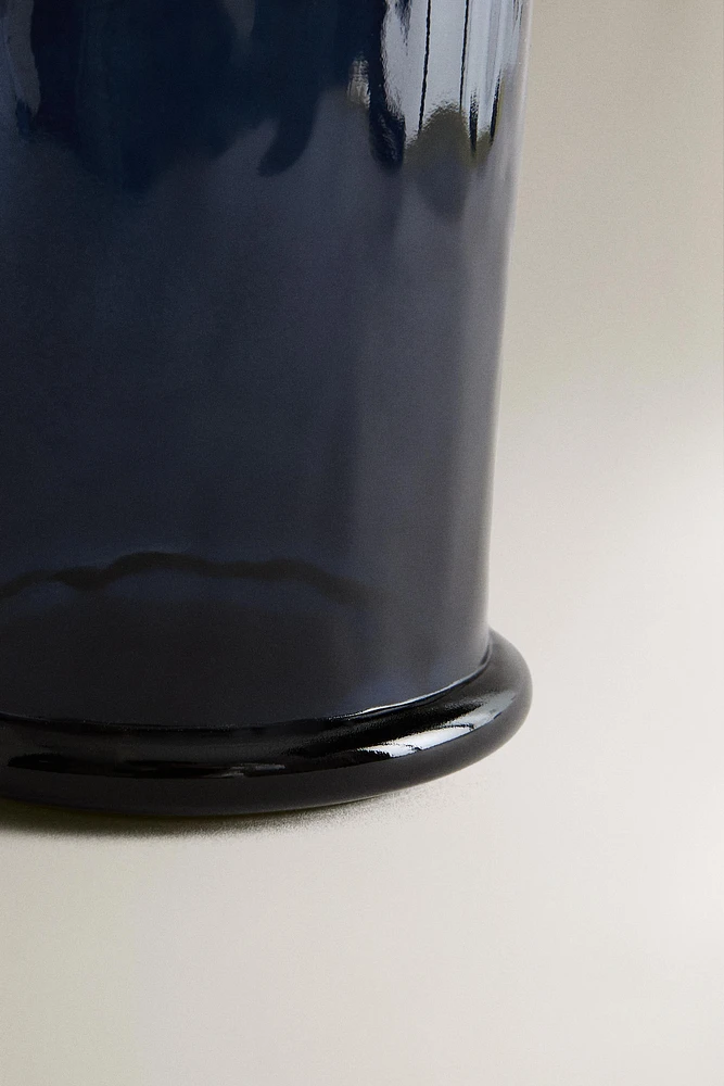 PORTE-BROSSES À DENTS BLEU VERRE RECYCLABLE